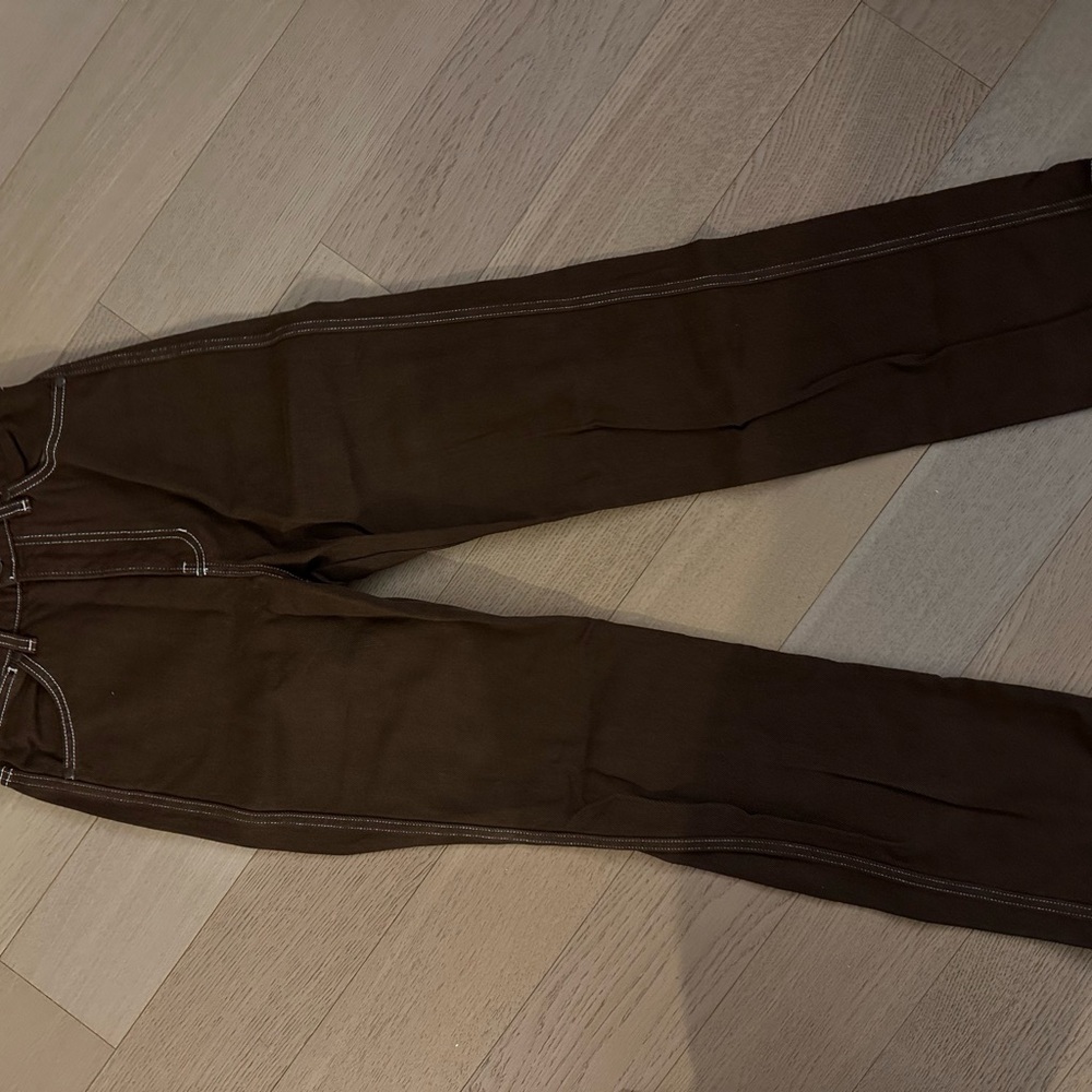 Reformation Cynthia Brown Straight-Leg jeans